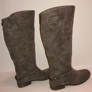 Grey Knee High Boots